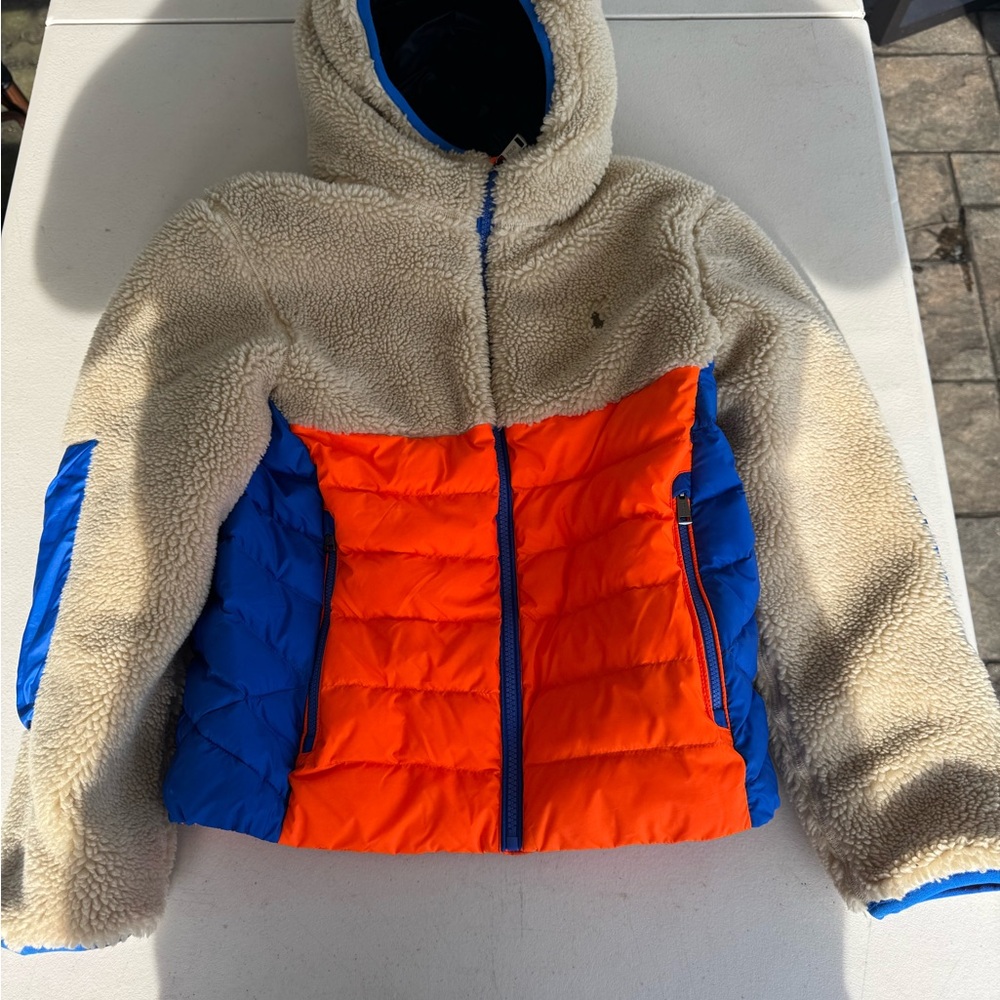 New polo Ralph Lauren boys 10-12m Kids tan Sherpa Fleece Jacket new no tags